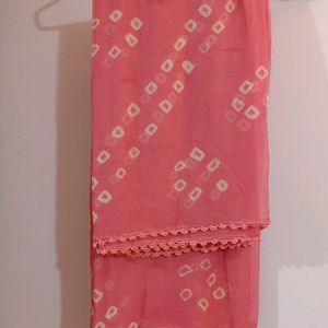 hand knitted chiffon dupatta chunni pink