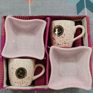 Tea Cups And Snacks Bowl