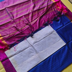 Blue and Magenta Silk Saree – Perfect for Occasion