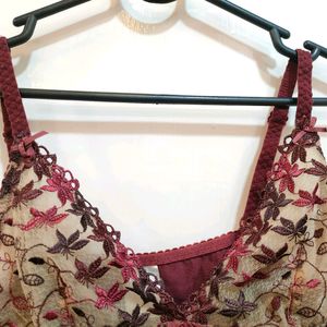 Premium Maroon Lacey camisole💋