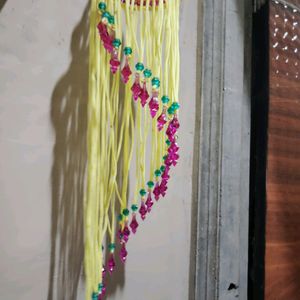 Macrame Jhumar Yellow Colour All