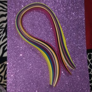 Quilling Papers With Glitter Sticker Sheet