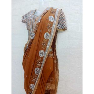 Stone Work Zardozi Saree