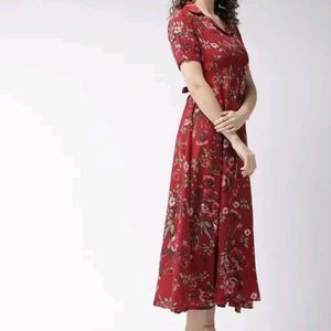 Maroon Floral Dress New One