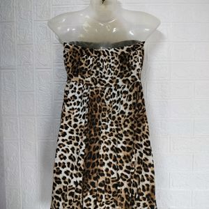 Trending Tiger Printed Tube Dress