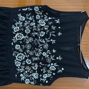 Black Embroidered Gown