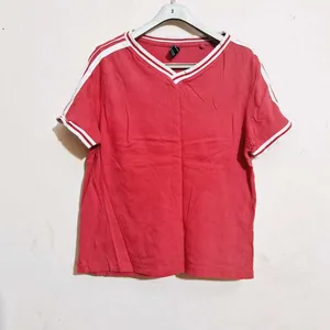 V Neck Red Tshirt