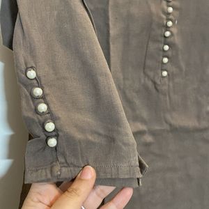 Women Khakhi Coloured Kurta