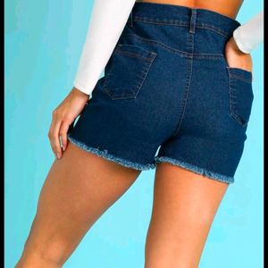 Solid Women Denim Dark Blue Hot Pant