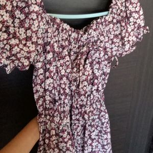 Pink Floral Print Dress