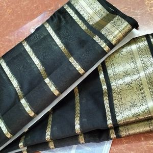 Organza Black Saree