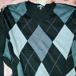 Korean Argyle Pattern Oversized Sweater