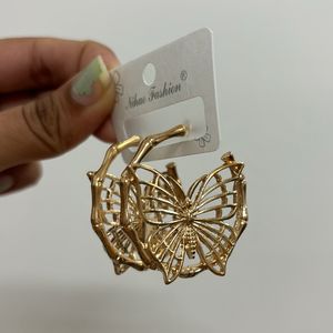 Butterfly Gold Hoop Earrings