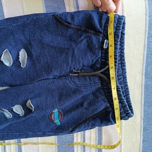 Blue Colour Cotton Blend Pant