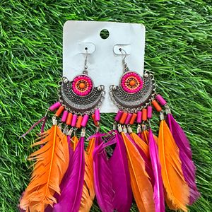 Colourful Feather Earrings