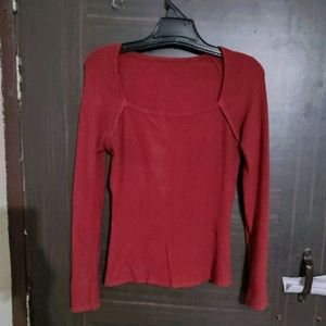 Woolen Square Neck Top