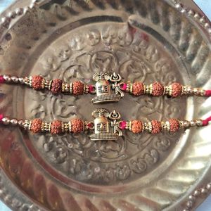 Shiv Ji Rudraksh Rakhi Set Of 2 Pcs