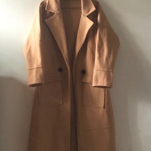 Pocket Wool Look Long Coat