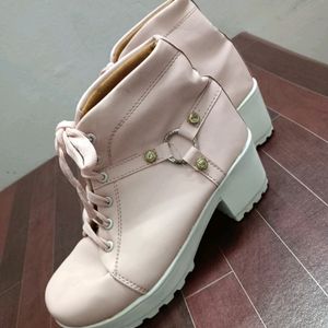 Pink Boot Shoes High Neck Fashion For Girls