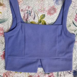 Lavender Square Neck Crop Top