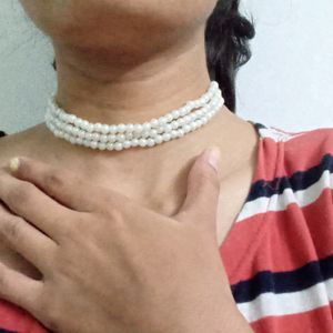 White Pearl Choker Necklace