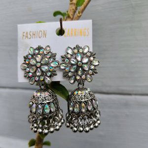 Oxidize Silver Jhumka