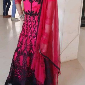 Beautiful Party Wear Net Heavy Embroidery Gown