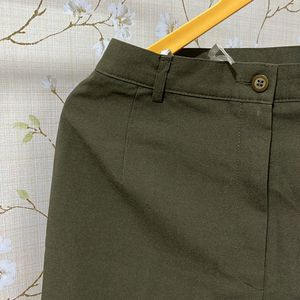 Olive Green Formal Pants For Women