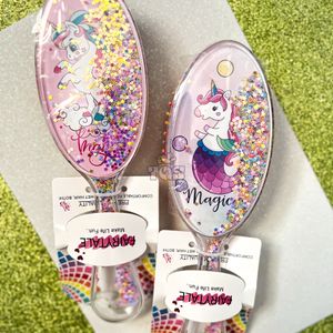 Printed Glitter Hair Brush For 1pc