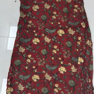 Maroon Floral Kurti