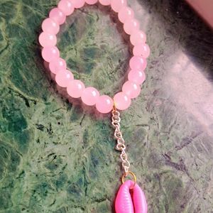 Pink Bracelet With Shell Charm