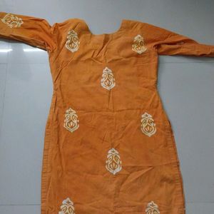 Musturd Yellow A-line Kurta