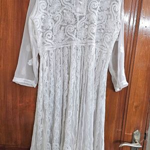 Pure Chikan Kurta-anarkali.