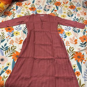 Rust Cotton Blend Kurti