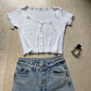 Trendy Korean Lace Top