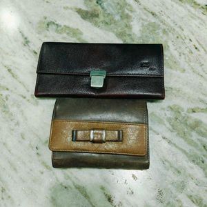 Leather Wallet And Clutch Combo