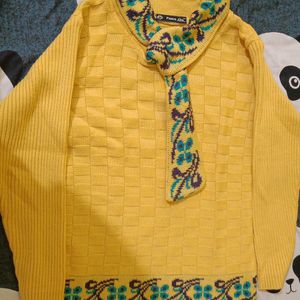 Yellow Collar Sweater For Women