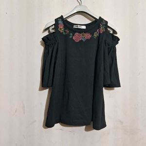 Black Embroidery Top