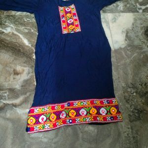 Blue Embroaidary Kurtis Red Palazzo.