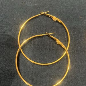 Set Of 3 Golden Hoop Earrings