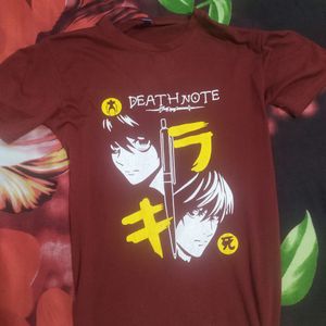 Death Note Anime Maroon Printed T-shirt👕Only Cash