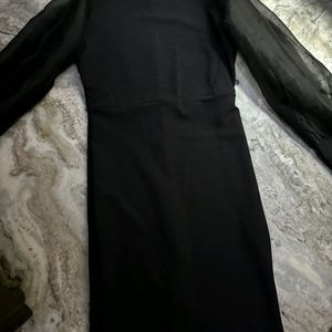 Black Midi Full Slevves Dress