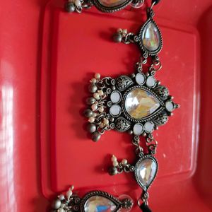 Silver Jewelry With Stone Jhumka