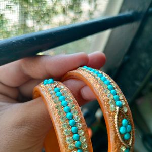 Pair Of Turquoise Blue Bangles