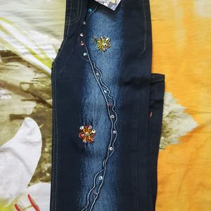 Bootcut Embroidered Jeans