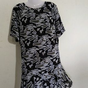 NAVY PRINTED DRESS