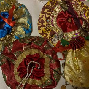 Small Potli Bags For Keeping Shagun Coins Set Of 4