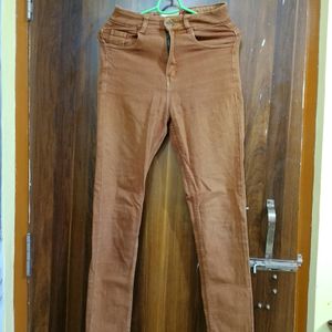 High Rise Skinny Brown Jeans