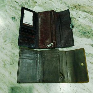 Leather Wallet And Clutch Combo