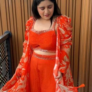 Orange Indowestern dress